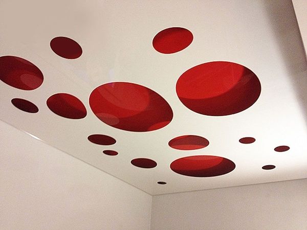 Apply stretch ceilings - circular in red