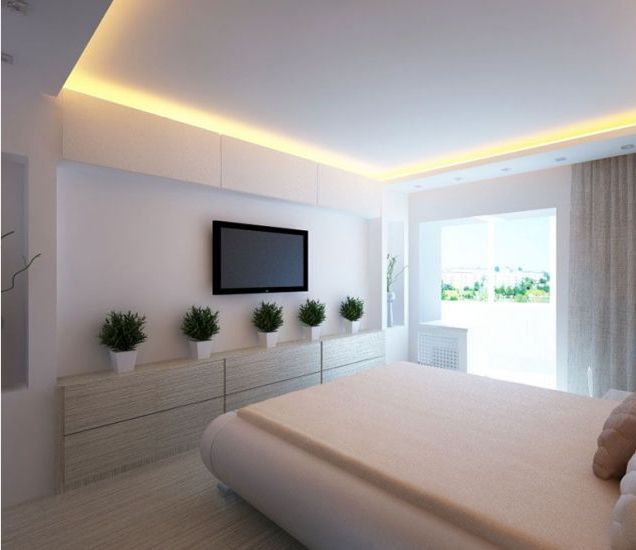 Spanndecke mit Beleuchtung - Motiv: Schlafzimmer