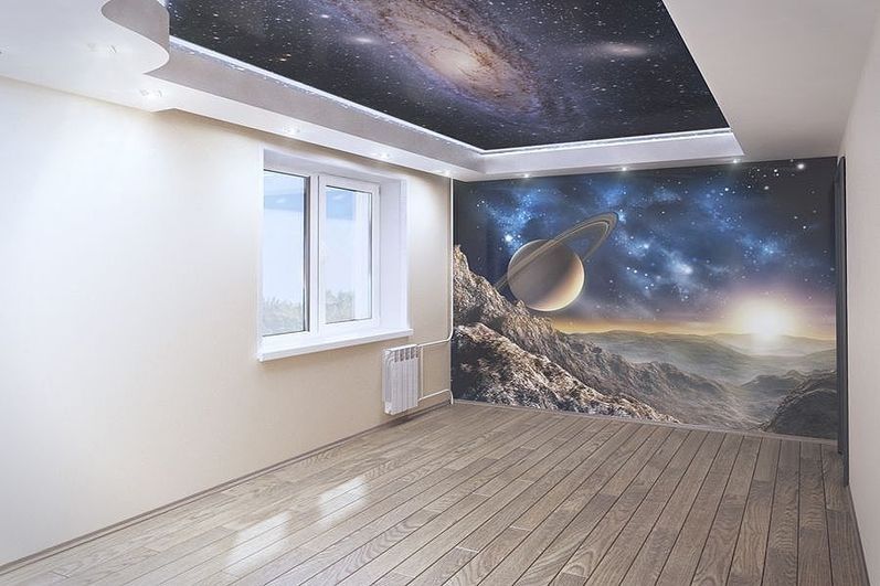 Stretch ceiling with photos, we also offer the perfect solution for walls - Motif: Space